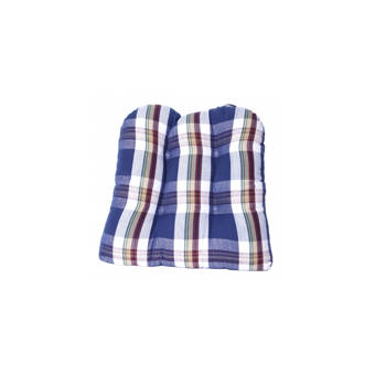 Catereco Cottone 100 Cotton Chair Pads W Ties 16 X 15 Round Square Extra Comfortable Soft Seat Cushions Ergonomic Pillows For Rocking Dining Patio Camping Kitchen Chairs More Navy Wayfair
