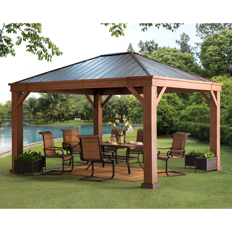 Sunjoy Adland 14 Ft W X 12 Ft D Steel Patio Gazebo Reviews Wayfair