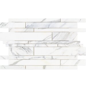 Random Sized Marble Mosaic Tile in White/Gray