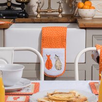 orange double oven glove