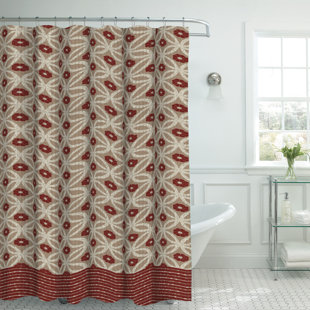 Wooden Beaded Curtains Wayfair Oxford Fabric Weave Textured Shower Curtain Set