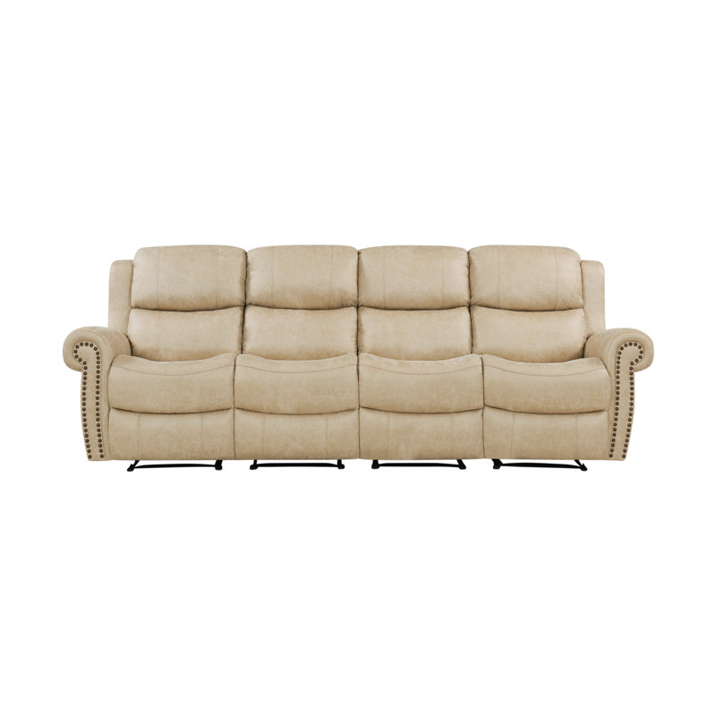 4 Seat Rolled Arm Wall Hugger Recliner Sofa