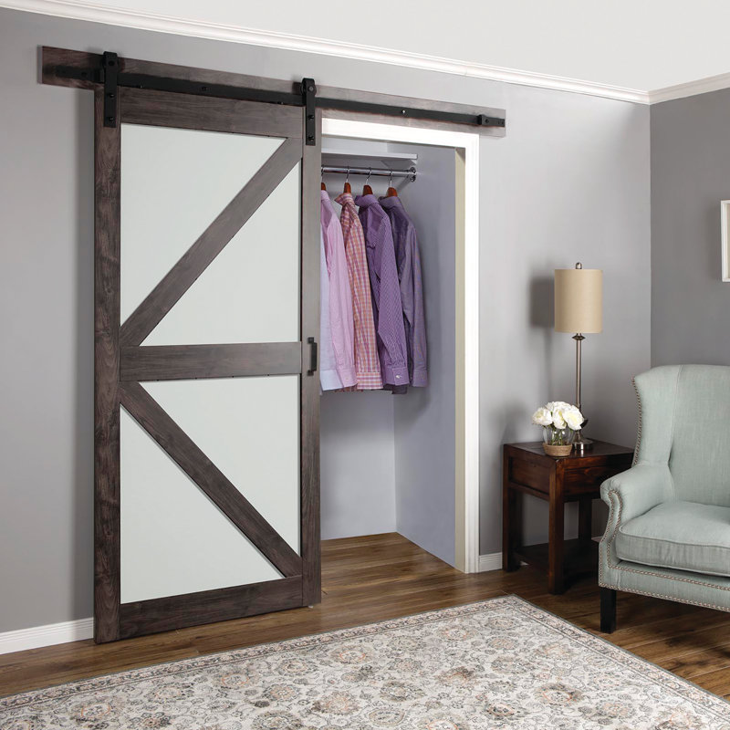 Erias Home Designs Continental Glass Barn Door With Installation