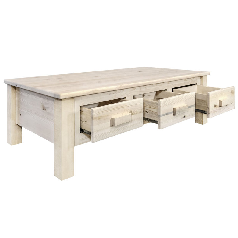 Loon Peak Citronelle Solid Wood Coffee Table With Storage Wayfair