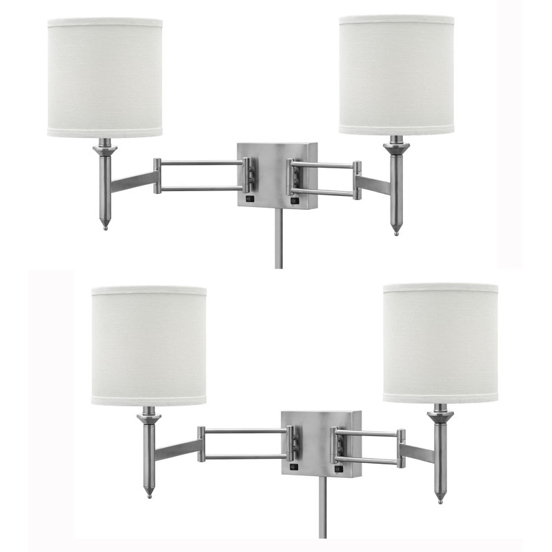 2 light swing arm wall lamp