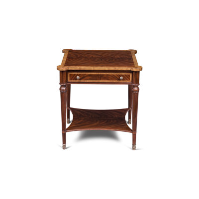 Solid Wood End Table with Storage