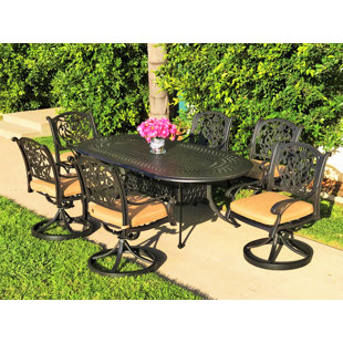 Go to store & view more images Camptown 7 Piece Sunbrella Dining Set with Cushions by Fleur De Lis Living