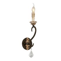 Astoria Grand Pippin 1-Light Candle Wall Light Black and Antique Gold 