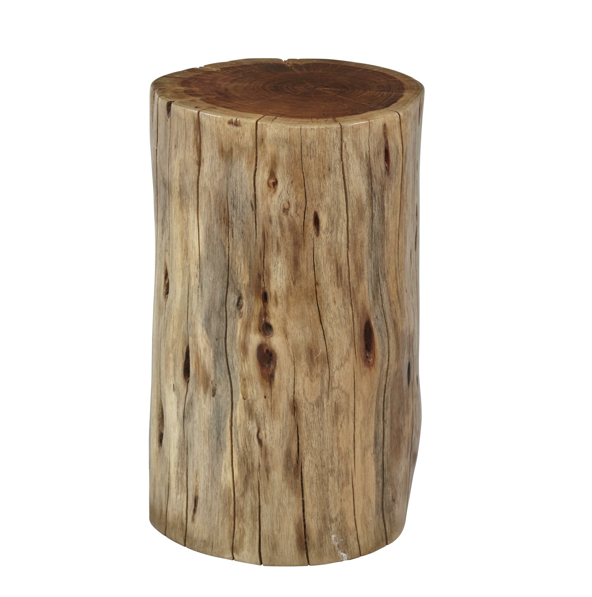 Millwood Pines Dubose Round Wooden Stump End Table Wayfair