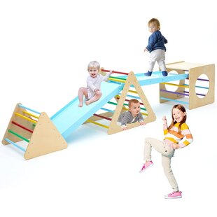 2 in 1 Kids Indoor Outdoor Toys Garden Slide Toddler Climbing Stair Playground 
