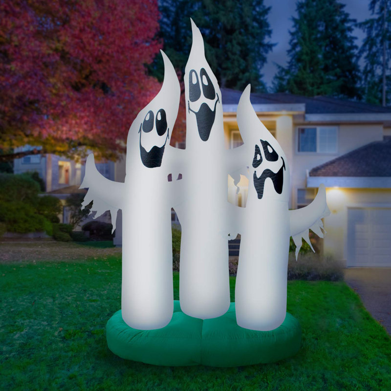 Yard Garden,Lawn,Include Blower//Adapter//Stakes//3 SandBag 10FT Outdoor Halloween Inflatable Ghost Tree Decorations,Blow Up Inflatables Scary Ghost Pumpkin with LED Lights for Halloween Party Outdoor