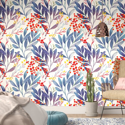 Gracie Oaks Aayden-Jon Peel & Stick Floral Wallpaper | Wayfair