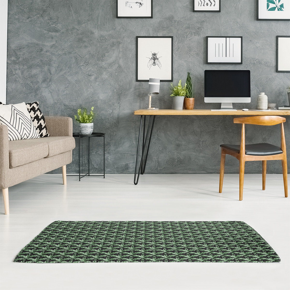 East Urban Home Floral Bats Green Area Rug Wayfair