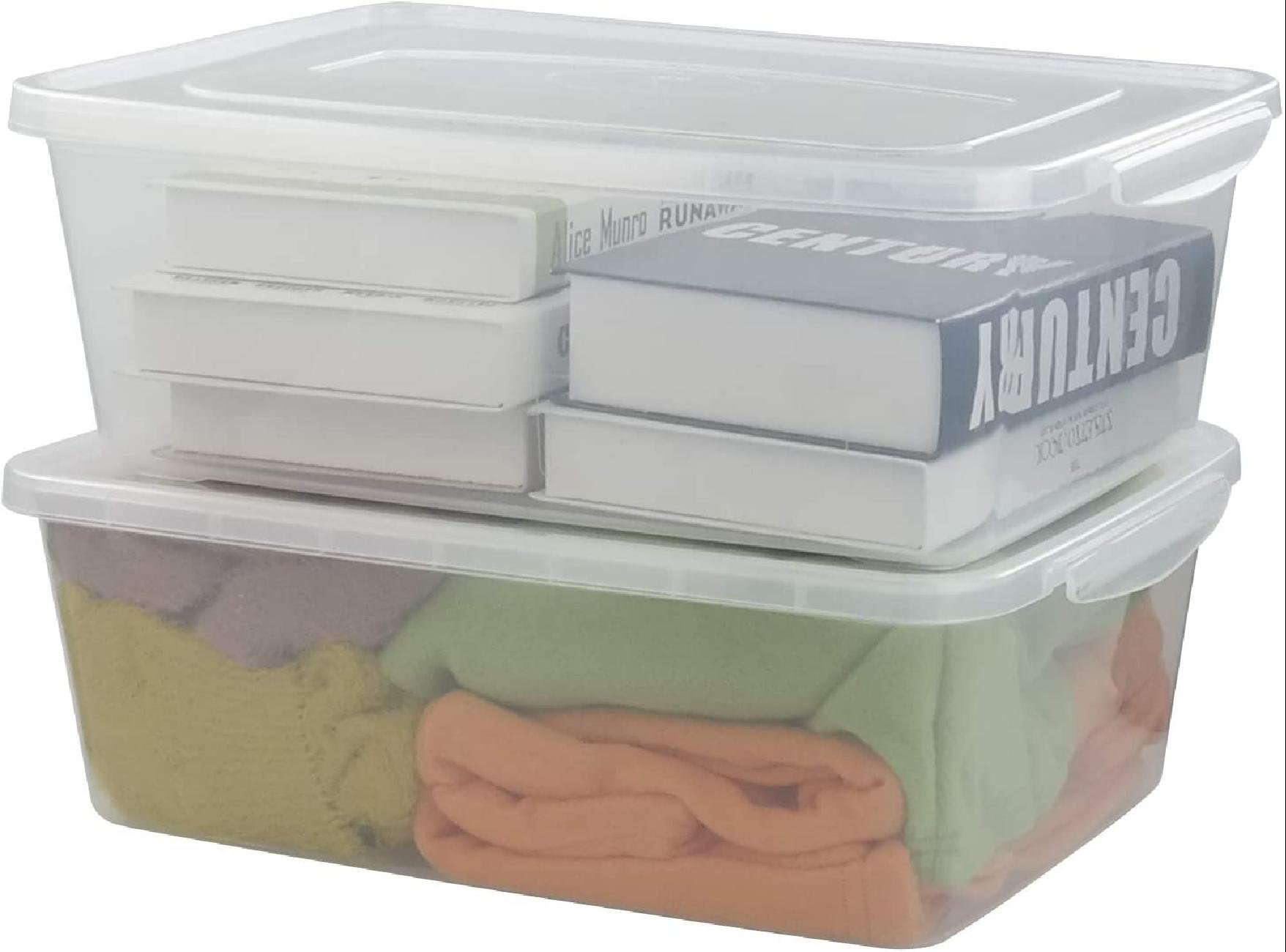 sturdy clear storage bins