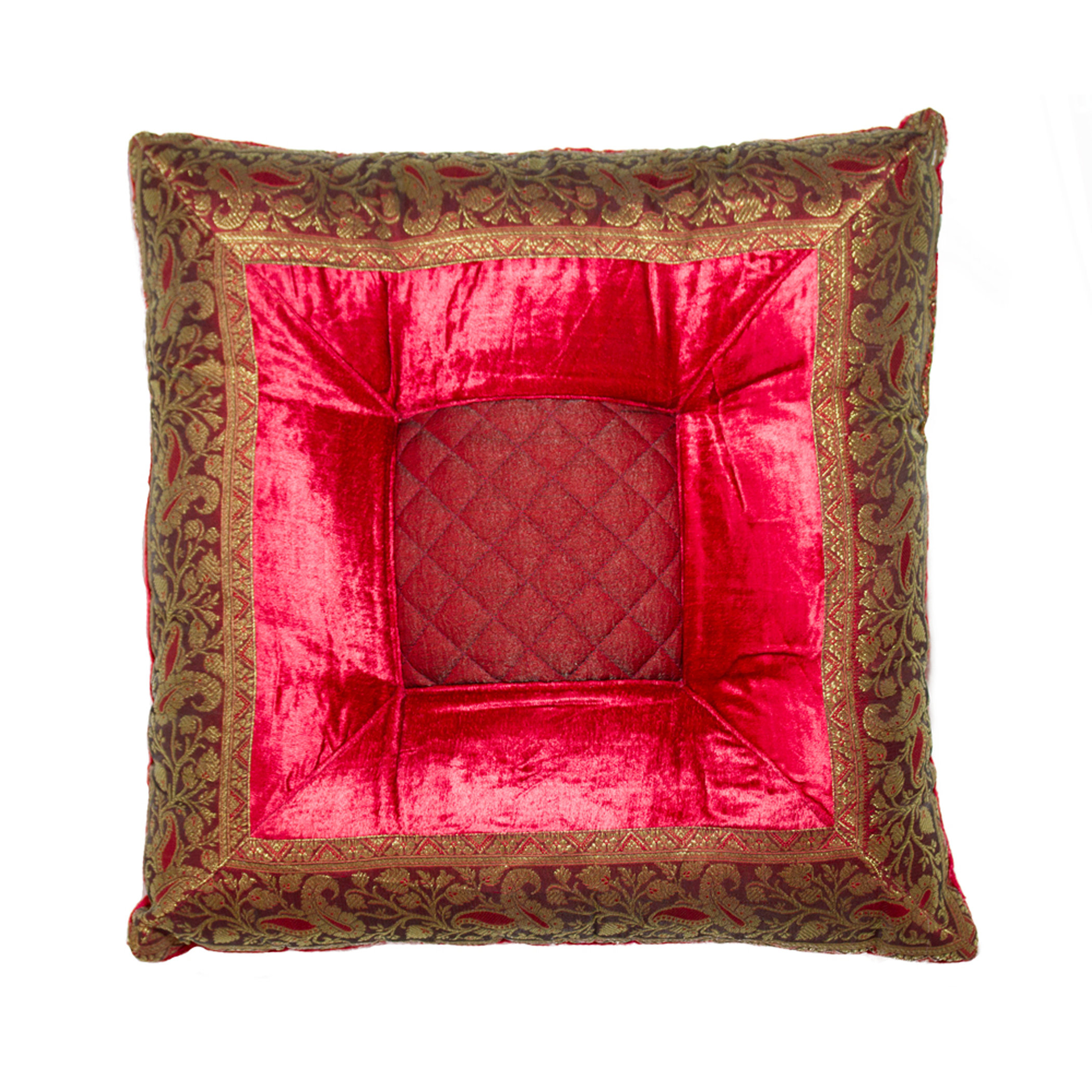 red silk throw pillows