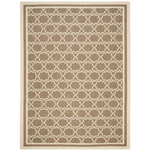 Short Brown / Bone Indoor/Outdoor Rug