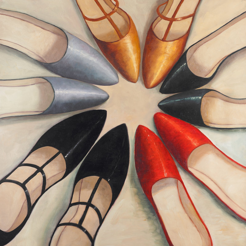 Winston Porter Women S Ballerina Shoes Style Oil Painting Print