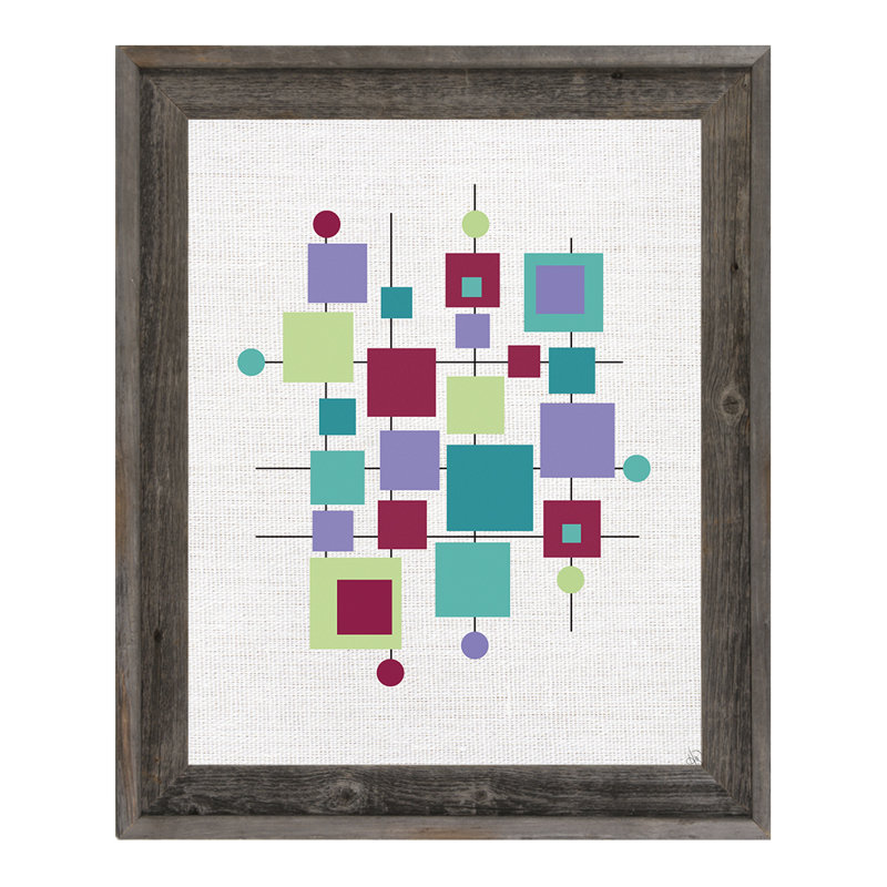 Click Wall Art Modern Puzzle Turquoise Framed Graphic Art On Canvas Wayfair