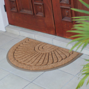 First Impression Sunburst Rubber and Coir Doormat