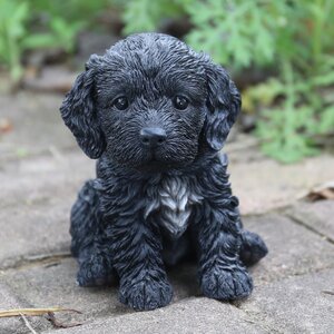 Sitting Cockapoo Puppy Statue