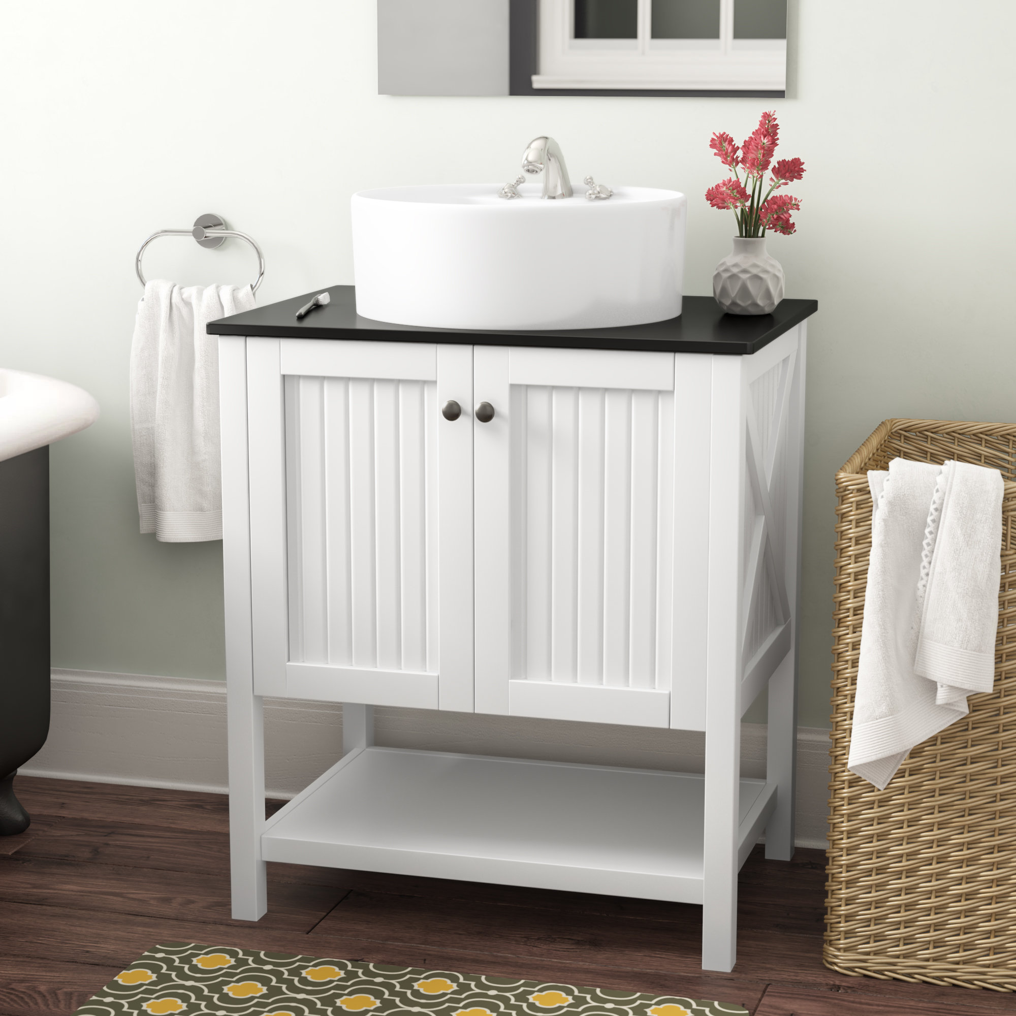 Beachcrest Home Nadel 28 Single Bathroom Vanity Set With Mirror Reviews Wayfair