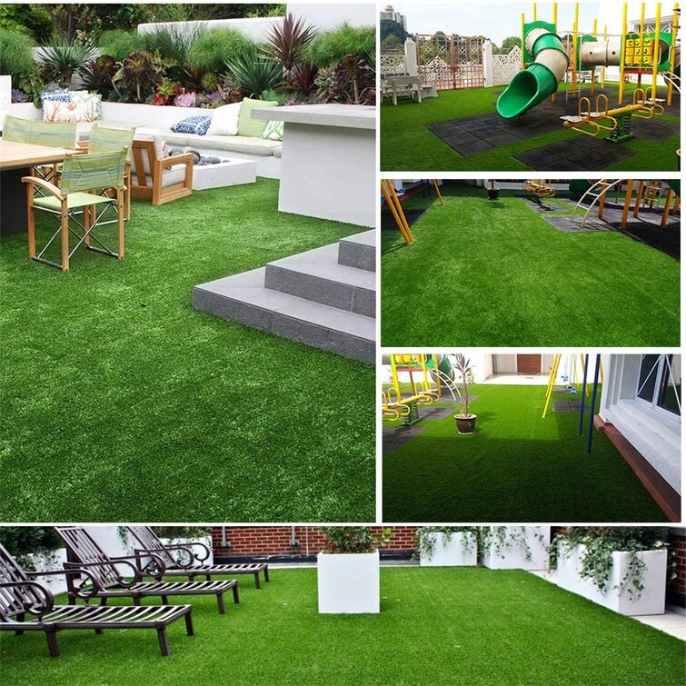 Green Artificial Synthetic Fake Grass Rug Garden Landscape Lawn Carpet Mat Turf 