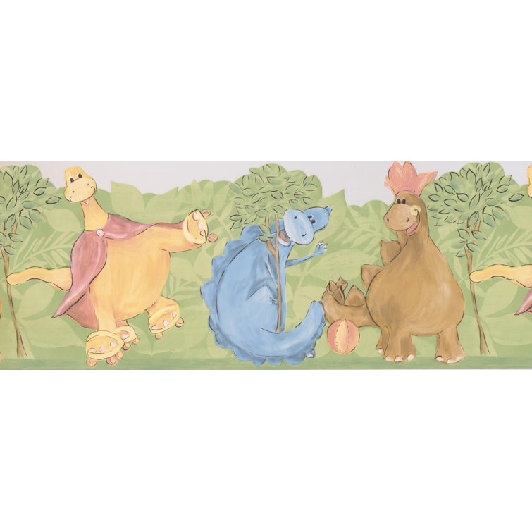 Retroart Friendly Dinosaur Kids Baby 15 X 9 25 Wallpaper Border Wayfair