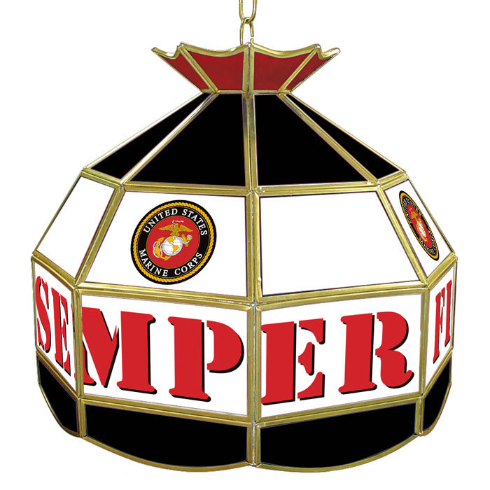 Trademark Global United States Marine Corps 1 Light Pool Table Dome Pendant Wayfair