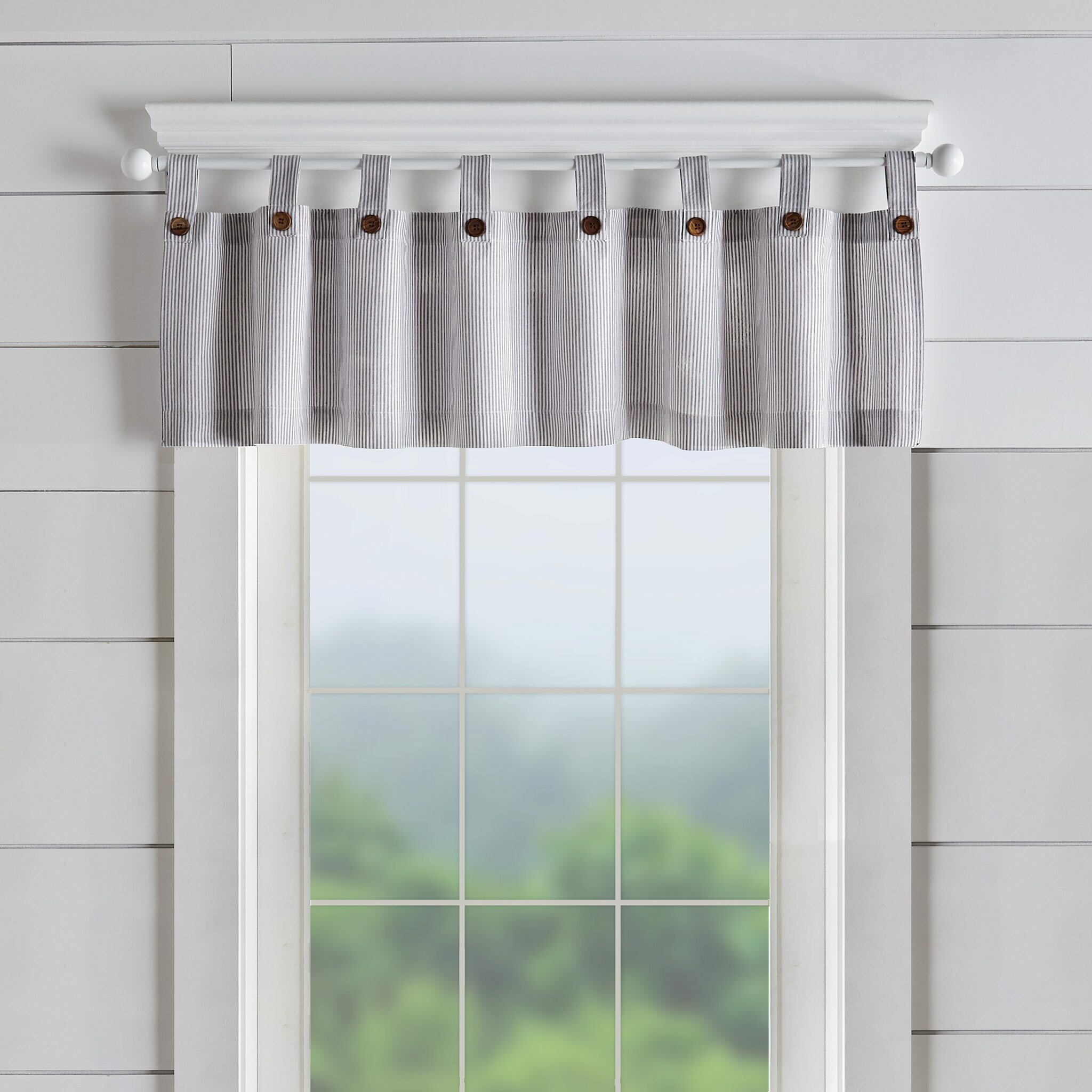 Country Chic Red Ticking Stripe window Valance   54 x 16  Farmhouse 