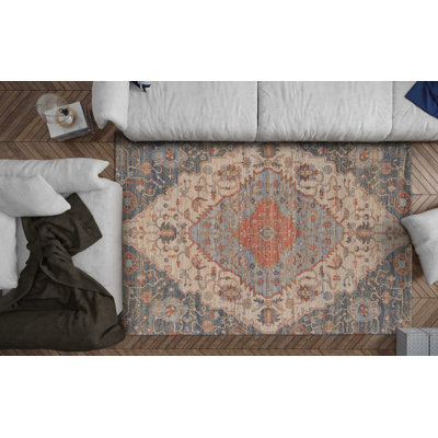 Latifah BlueRed Area Rug Bungalow Rose