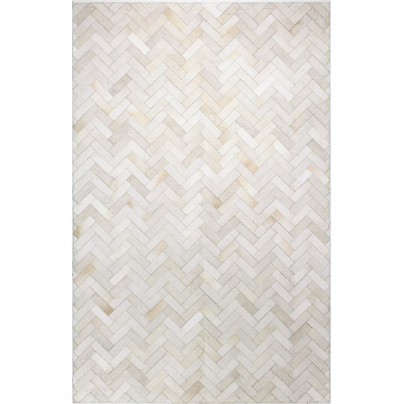 Trent Austin Design Foraker Chevron Handmade Flatweave Cream Area