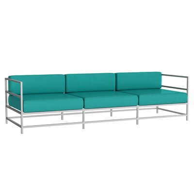 Brayden Studio Eguntola Patio Sofa With Sunbrella Cushions Brayden Studio Cushion Color Canvas Aruba Frame Color Kessler Silver Dailymail