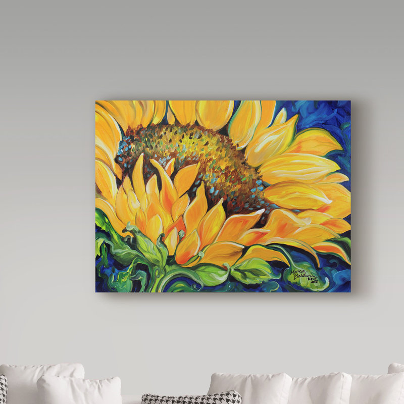 Trademark Art Sunflower September Acrylic Painting Print On
