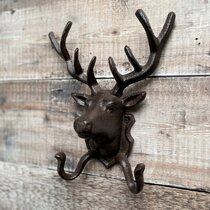 Details about   Metal wall mount Stag Moose Ibex head coat hooks Set of 3 pcs fx 