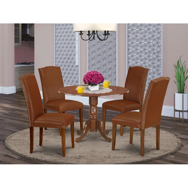 Charlton Home® Schreiner Drop Leaf Solid Wood Dining Set 