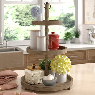 Rattan Wood Cake Tiered Stands You Ll Love Wayfair Villebois 3 Tier Stand