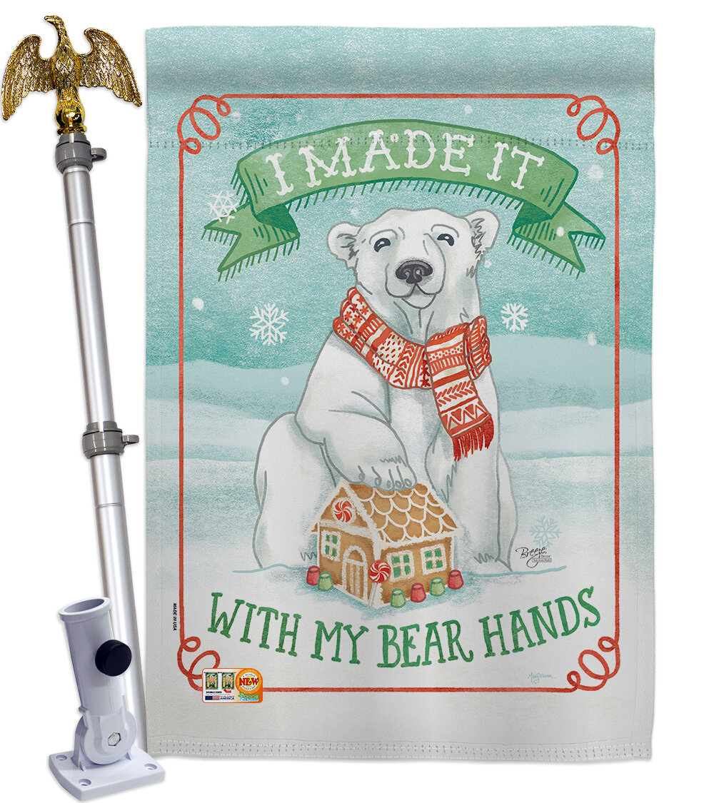 Breeze Decor My Bear Hands 2 Sided Polyester 40 X 28 In Flag Set Wayfair