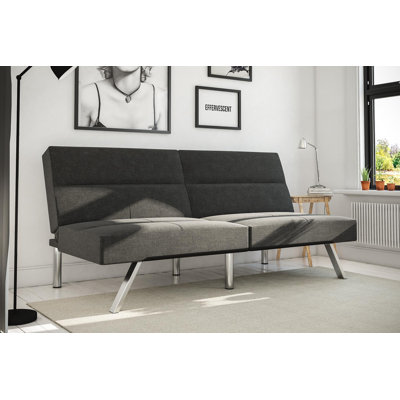 Everett Convertible Sofa Laude Run Upholstery Grey Linen Laude Run Upholstery Grey Linen
