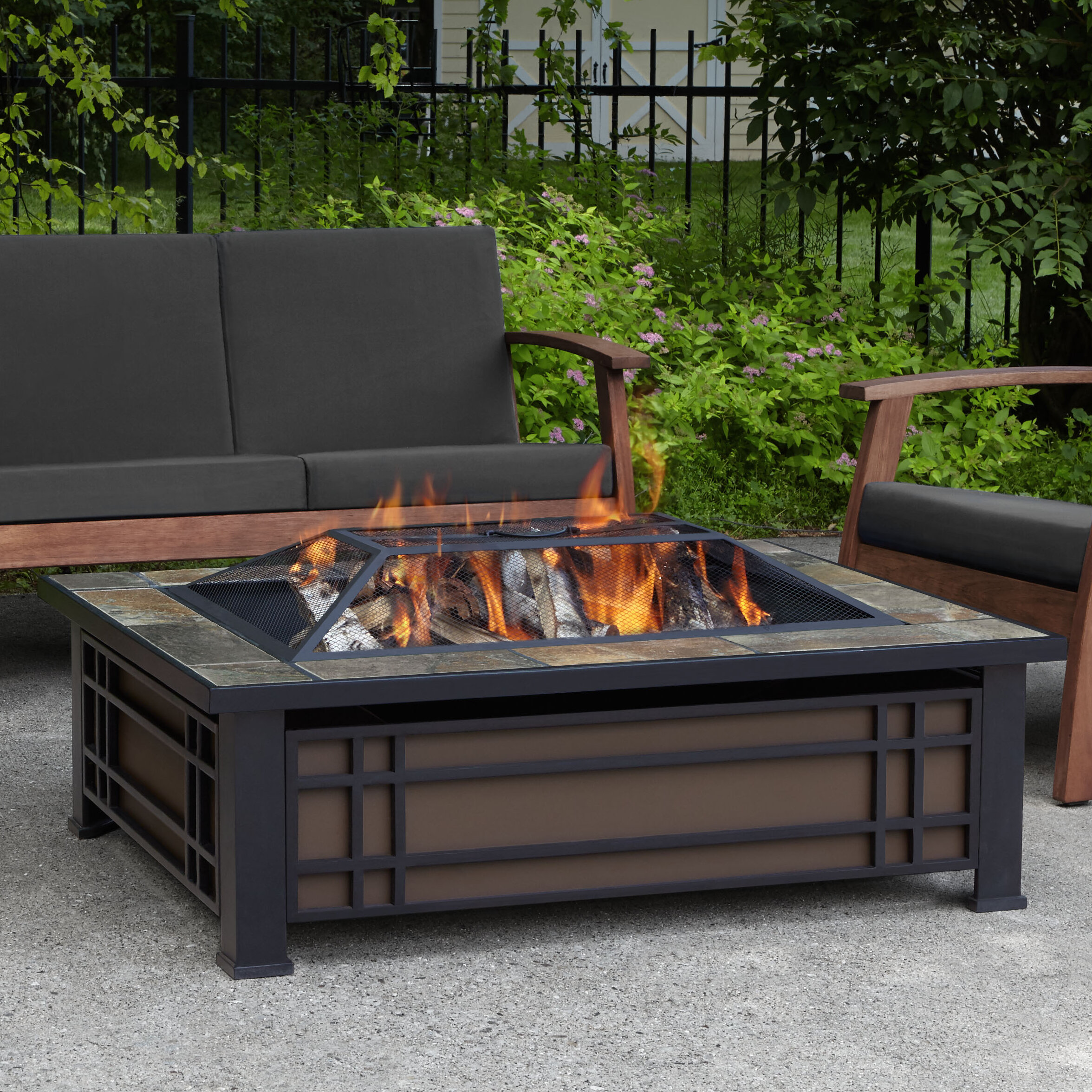 Real Flame Hamilton Steel Wood Burning Fire Pit Table Reviews Wayfair