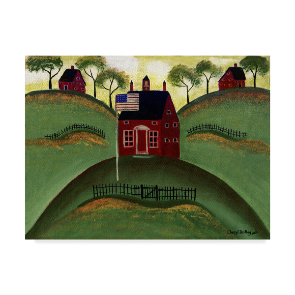 Winston Porter Red School House Barn Acrylic Painting Print On