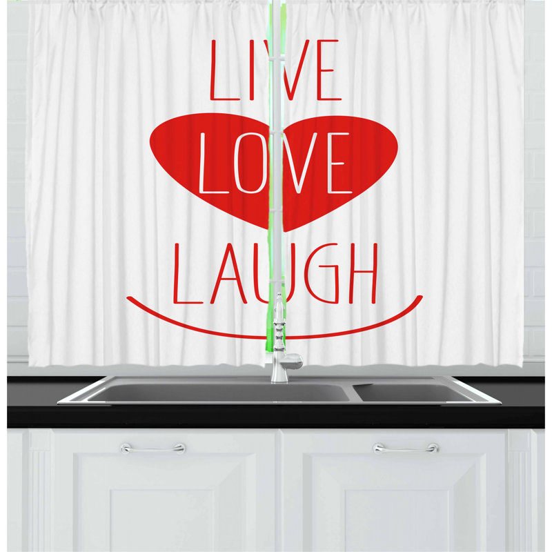 East Urban Home Live Laugh Love 2 Piece Kitchen Curtain Wayfair