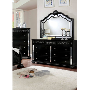 Orrington 9 Drawer Double Dresser with Mirror by Everly Quinn