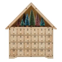 Darice Christmas House Advent Calendar MDF Plaid 11.81 x 15.35 inches w 