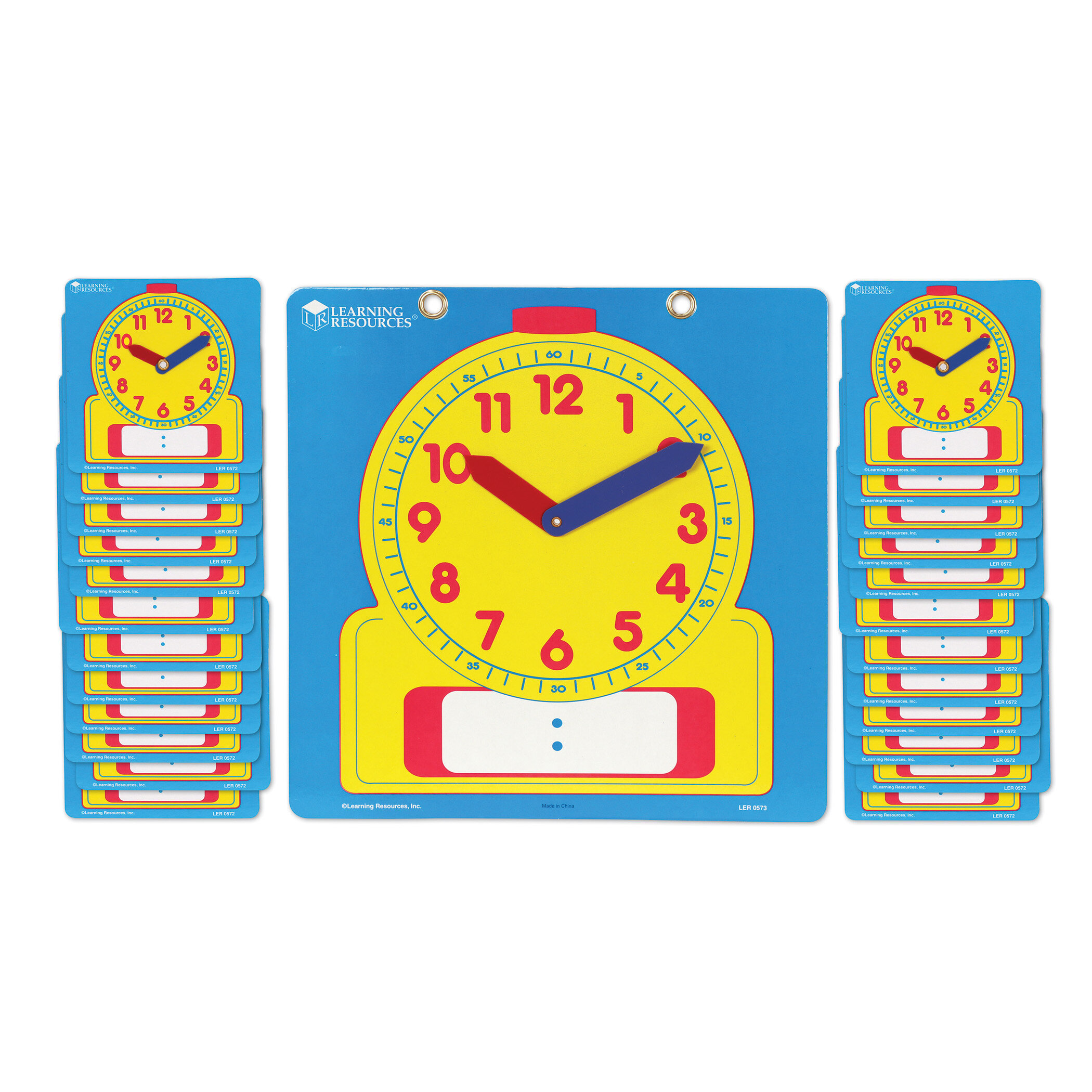 Learning Resources Write and Wipe Student Clocks Set of 10 