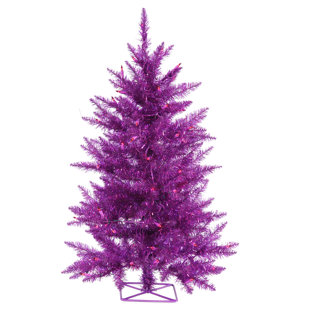 2 Purple Christmas Tree With 35 Lights 2 Purple Christmas Tree With 35 Lights