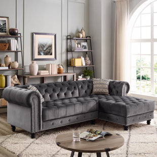 Millry Chesterfield Modern Sectional by House of Hampton Today Sale Only