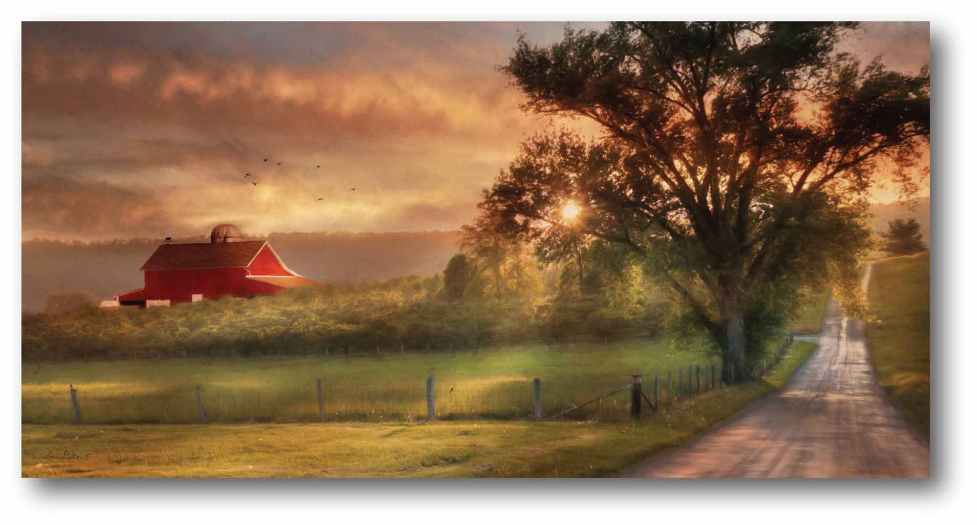 Courtside Market Country Farm Sunset Wrapped Canvas Graphic Art