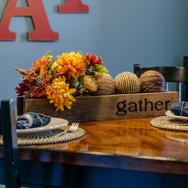 wood tray centerpiece