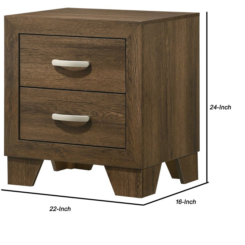 Loon Peak Artis 2 Drawer Nightstand In Brown Wayfair