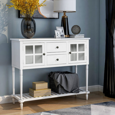 Barkell Sideboard,Buffet table,Dining cabinet,Office credenza with Bottom Shelf and 2 Drawer